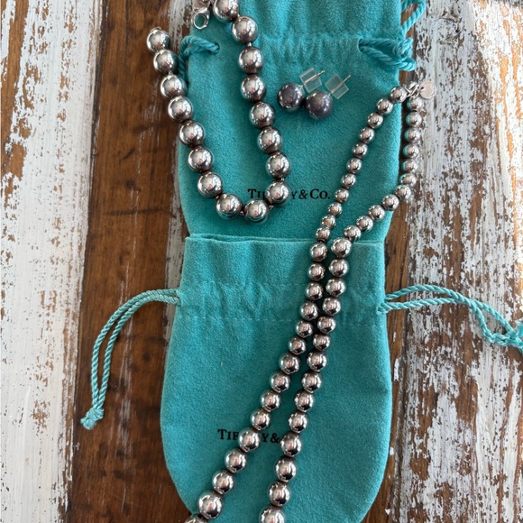 Tiffany & Co. Sterling Silver Necklace/Bracelet/Earring complete set! - Picture 3 of 13